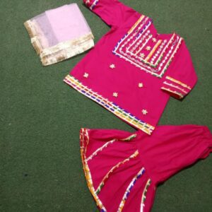 Gota & Mirror Work Raw Silk Luxury Dress