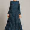 Royal Mirage Blue Stitched Maxi Dress