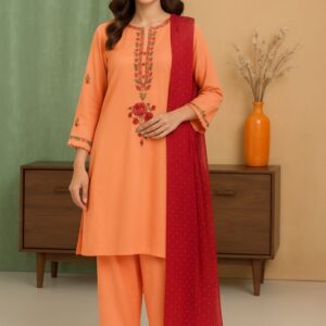 Zard Narangi 3-Piece Georgette Outfit