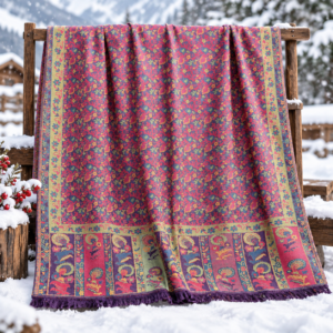 Purple pashmina shoulder shawl by Kani Rani