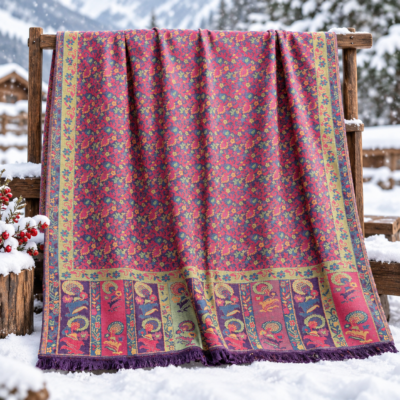 Purple pashmina shoulder shawl by Kani Rani